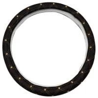 دور فرمان حلقه ای قهوه ای گلدوزی طلایی