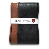 دور فرمان دوختنی مشکی قهوه ای لاکچری