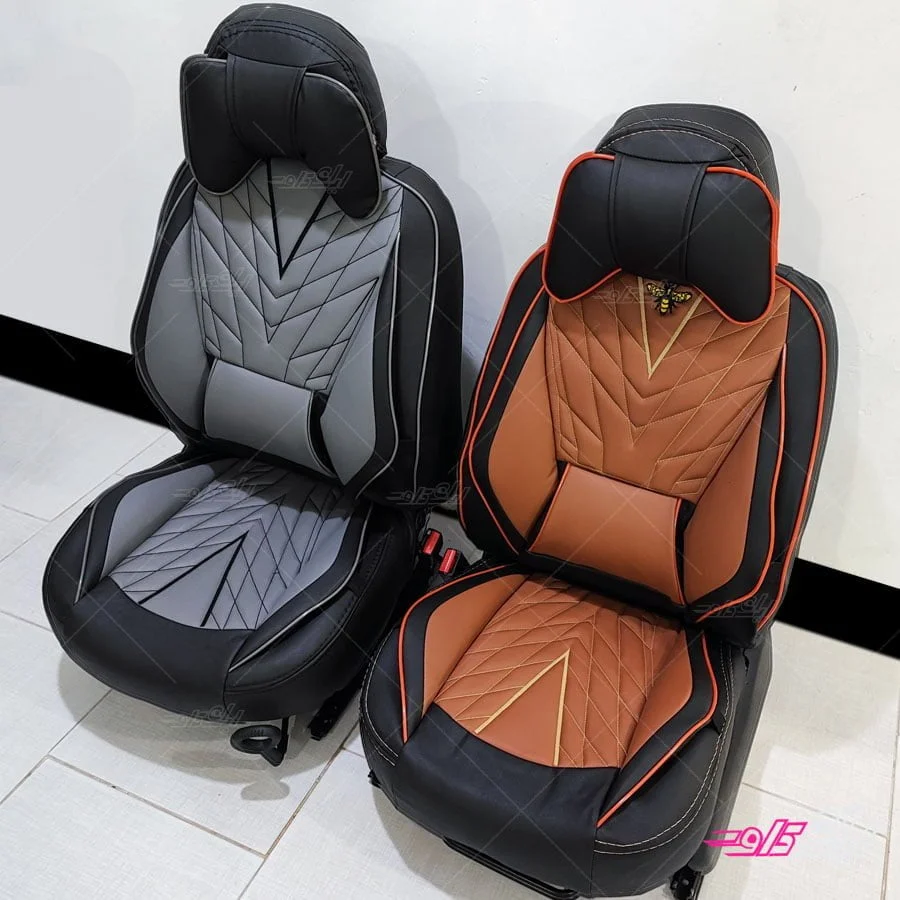 تصویر روکش صندلی خودرو سایپا مدل آئودی مناسب ساینا و تیبا ۱ با جنس چرم مصنوعی 