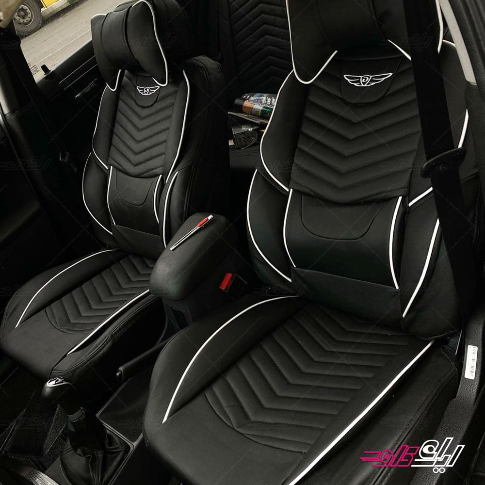 روکش صندلی تمام چرم طرح خلبانی مغزی سفید