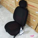 روکش صندلی برزنتی ساینا مشکی-دوخت قرمز
